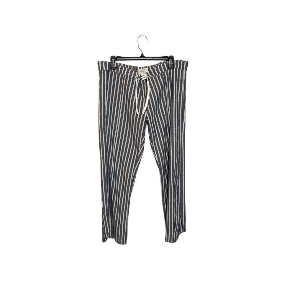Sady & Lu blue and white striped low waist cotton pants - M